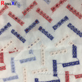 Multifunctional voile embroidered Blue Cotton Lace Fabric